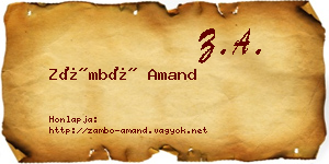 Zámbó Amand névjegykártya